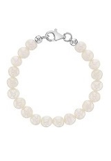 handsome silver cultured pearls baby bracelet